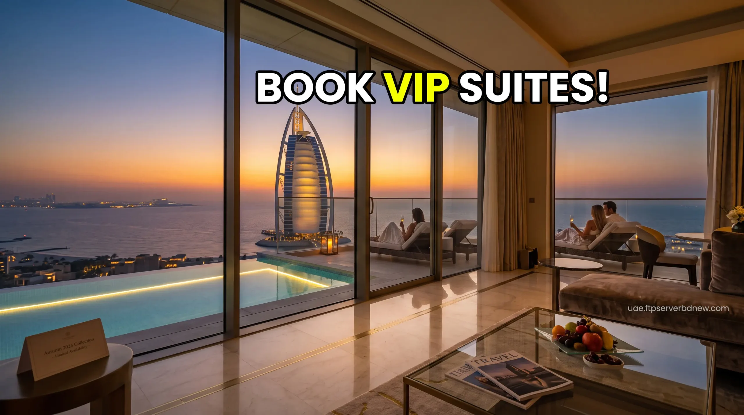 Opulent Dubai 7-star Royal Suite with infinity pool overlooking Burj Al Arab skyline